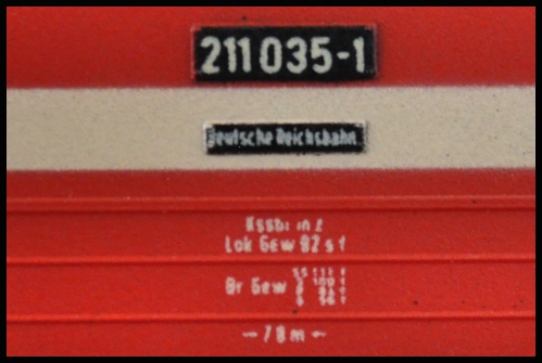 211 035-1  / Deutsche Reichsbahn - Hersteller: PIKO